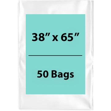 LDPE 3Mil Clear Poly Bags 38X65 inches 50 Bags